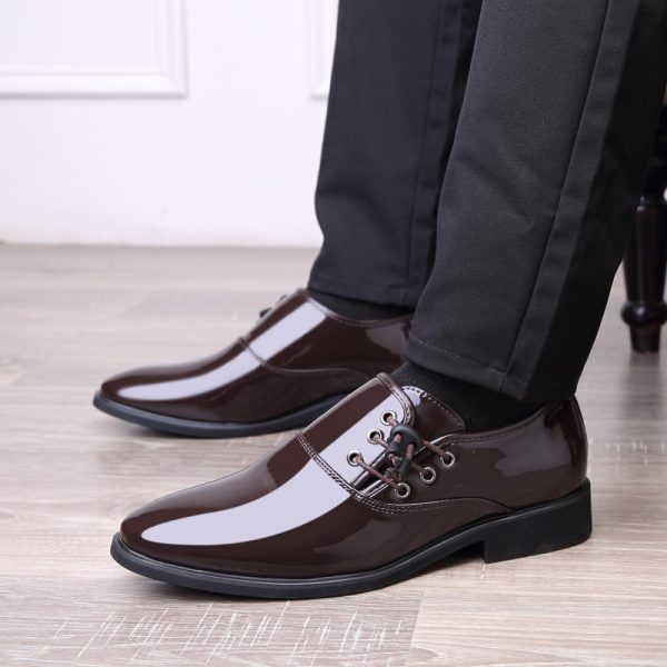 Trending Italian Patent Leather Shoes For Men Business Shoe Lace Up Oxfords Plus Size Male Wedding Party Shoes Men Black Leather - Image 3