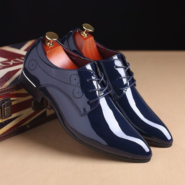 Men Leather Shoes Men Business Casual Dress Shoes Business Casual Leather Shoes Slip-on Black Driving Shoe For Men - Image 5