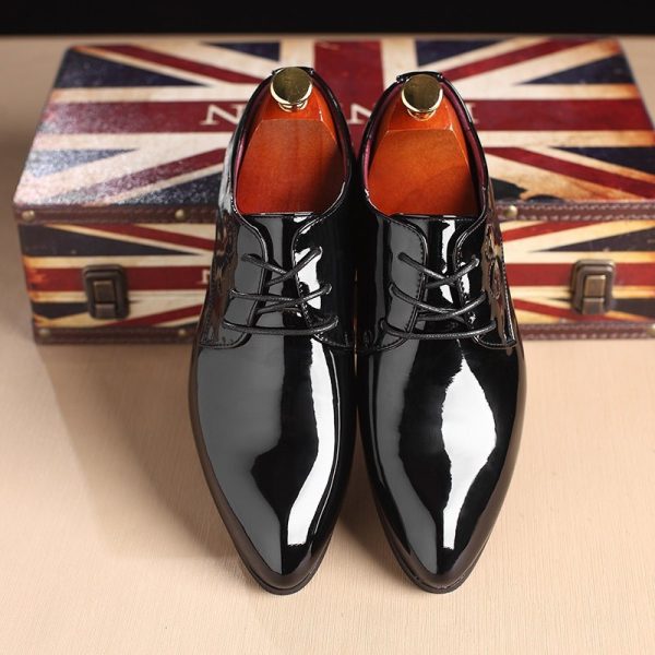 Men Leather Shoes Men Business Casual Dress Shoes Business Casual Leather Shoes Slip-on Black Driving Shoe For Men - Image 4