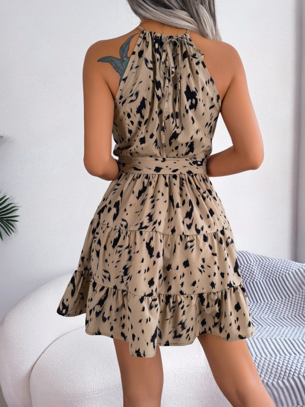 Casual Leopard Print Ruffled Swing Dress Summer Fashion Beach Dresses Women - Image 4